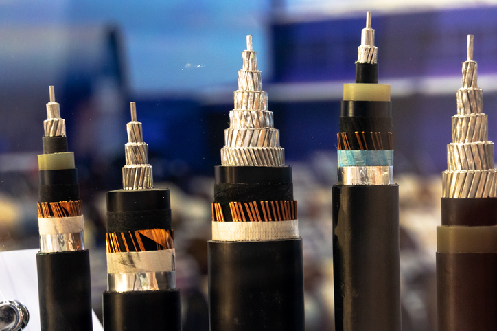 close up of different electrical cable insulation types